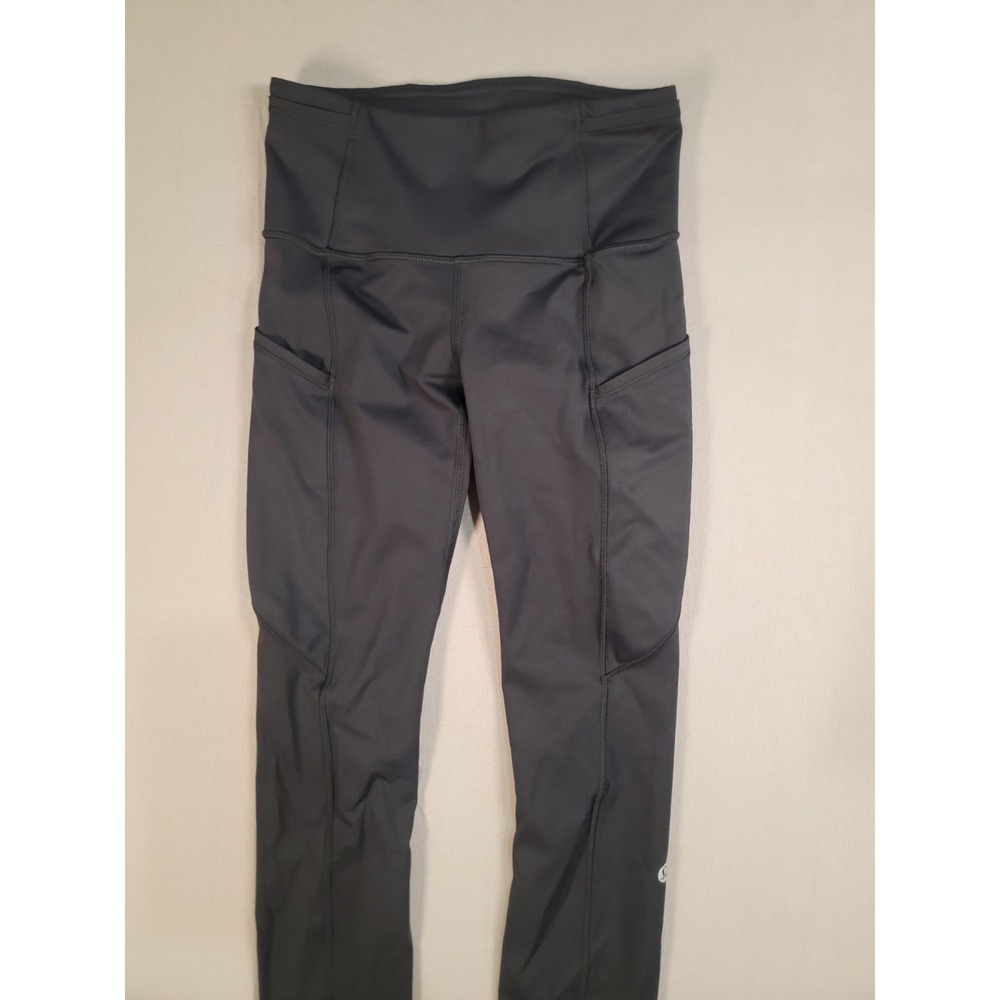 Lululemon Fast and Free High Rise Tights 25 Black Stretch Size 2 Drop In Pocket - Picture 2 of 10